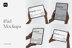 iPad Air in Hand Mockups, an iPad Mockup by Feel This