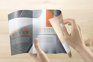 8.5x14 Legal Trifold Brochure Mockup