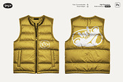 Boxy Puffer Vest Mockup, a Hoody Mockup by Pipello Grafik (Thumbnail 1 of 3)