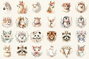Boho Animal Portraits Clipart, an Illustration by DreamCafeArt (Thumbnail 2 of 6)