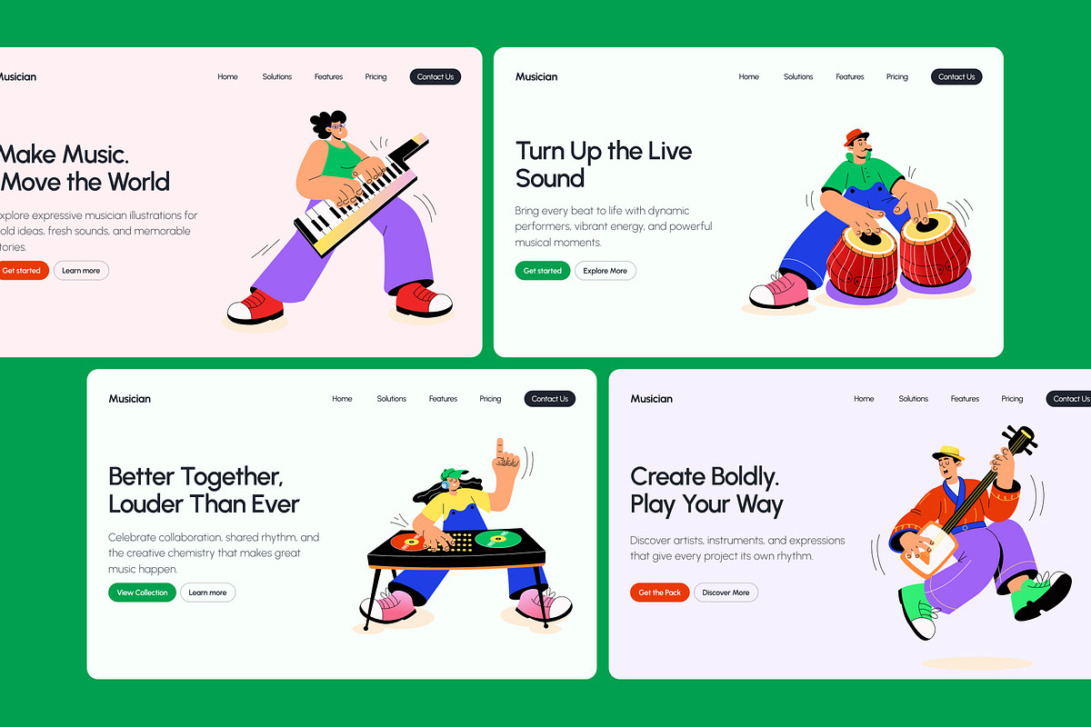 60 Flat Musician Illustrations, a Person Illustration by Creative Stall (Photo 5 of 11)