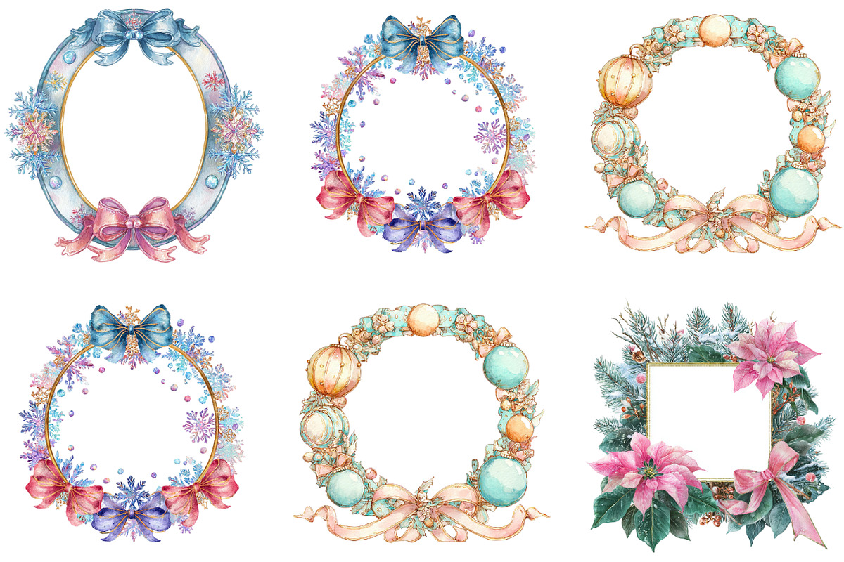 Coquette Christmas Frame Border Clip, an Illustration by DreamArtGraphic (Photo 3 of 4)