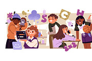 Back to school banner with kids, an Education Illustration by PaperTrident (Thumbnail 2 of 3)