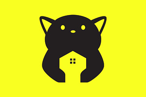 Cat Hold Home Cage Pet Shop Logo