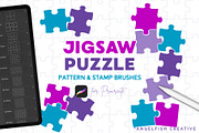 Jigsaw Puzzle Procreate Brush Set, a Brush Add-On by AngelfishCreative (Thumbnail 1 of 7)