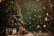 Falling Snow Christmas Tree Backdrop, a Background Photo by Winwin Design Art (Thumbnail 2 of 2)