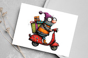 Watercolor Quirky Santa Clipart, an Illustration by Canvas Craft (Thumbnail 5 of 7)