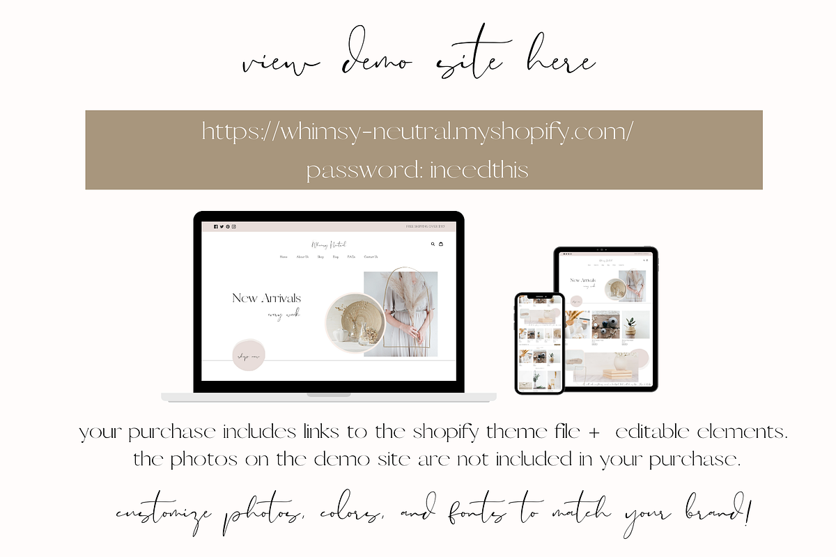 Neutral Shopify Theme | Whimsy, a Shopify Template by Easy Website Themes (Photo 4 of 6)