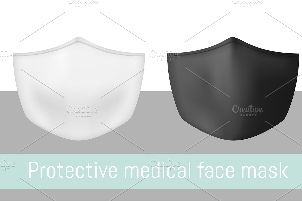 Vector protective medical face mask, a Mask Mockup by Kseniia_designer's shop (Photo 1 of 2)