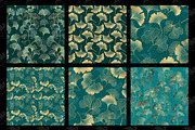 Teal and Gold Ginkgo Digital Paper, a Texture Graphic by Digital Curio (Thumbnail 5 of 5)