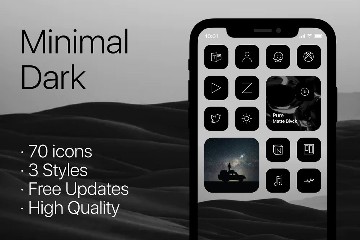 iOS 15 Minimal Dark&Blue&Light, an Icon by FerdiCildiz (Photo 1 of 3)