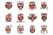 Whimsical Baby Snowy Owl Clipart, an Illustration by SinaCreation (Thumbnail 2 of 7)