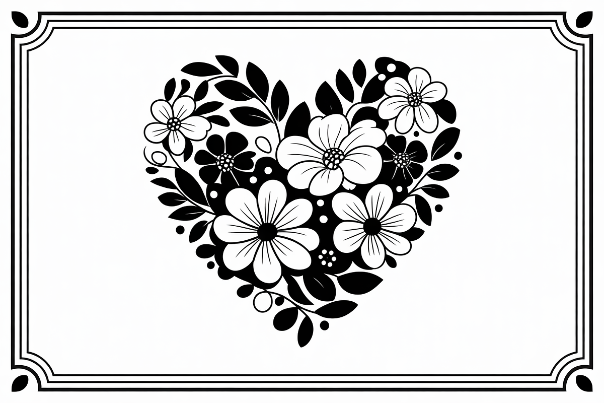 Elegant Black Floral Heart, an Illustration by Amazin_art (Photo 16 of 16)