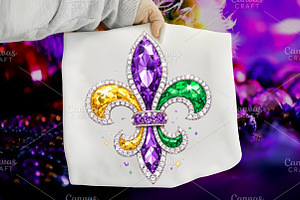 Fleur De Lis Mardi Gras PNG, an Illustration by Canvas Craft