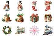 Kawaii Vintage Christmas Clipart, an Illustration by Design Market (Thumbnail 3 of 3)