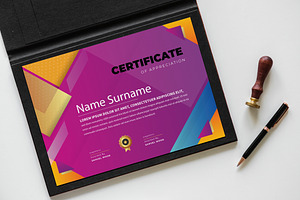 Abstract Certificate Design Template