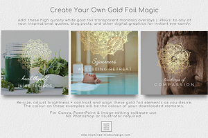 6 Gold Foil Mandala Overlays