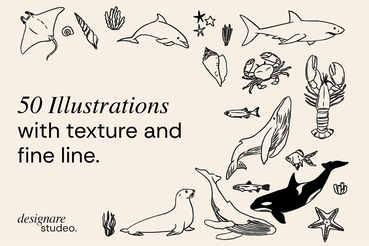 The Sea Minimal Illustrations, a Decorative Illustration by ginni illustrations (Photo 2 of 6)