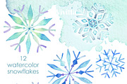 Watercolor snowflakes, Christmas, a Decorative Illustration by Vivitta (Thumbnail 3 of 4)