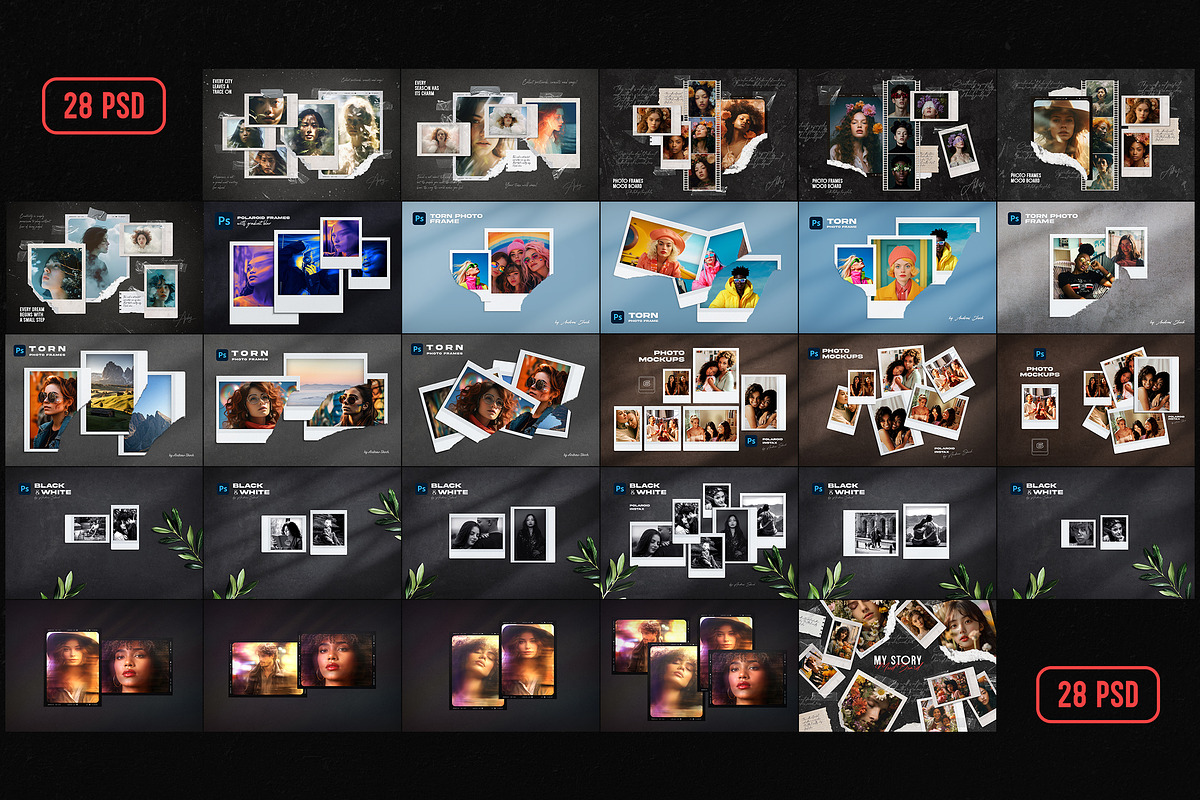 Polaroid Photo Mood Boards Bundle, a Design Template by Andrew Skoch Design (Photo 3 of 14)