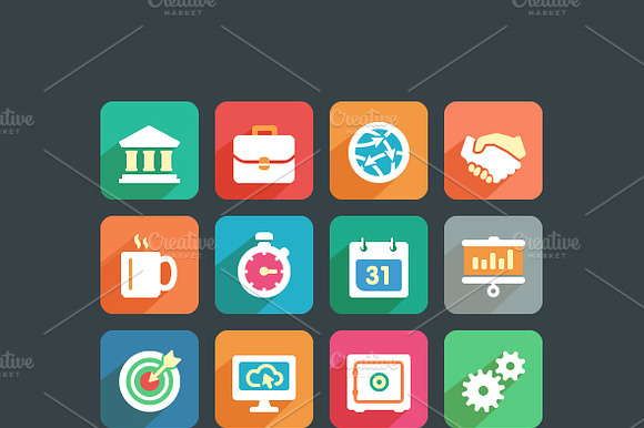 Business And Office Flat Icons