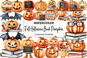 Fall Halloween Book Pumpkin Teache, an Illustration by DreamArtGraphic