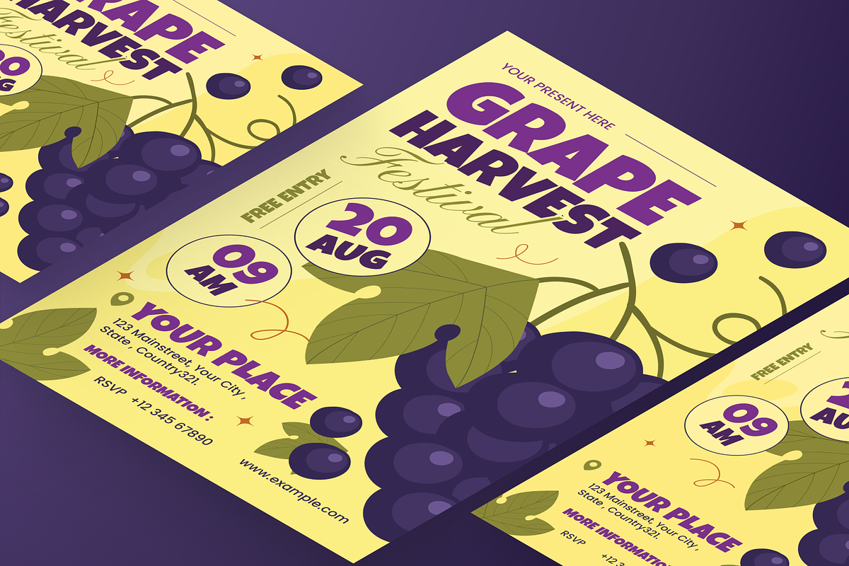 Grape Harvest Flyer Set, a Flyer Template by Annora Studio (Photo 5 of 6)
