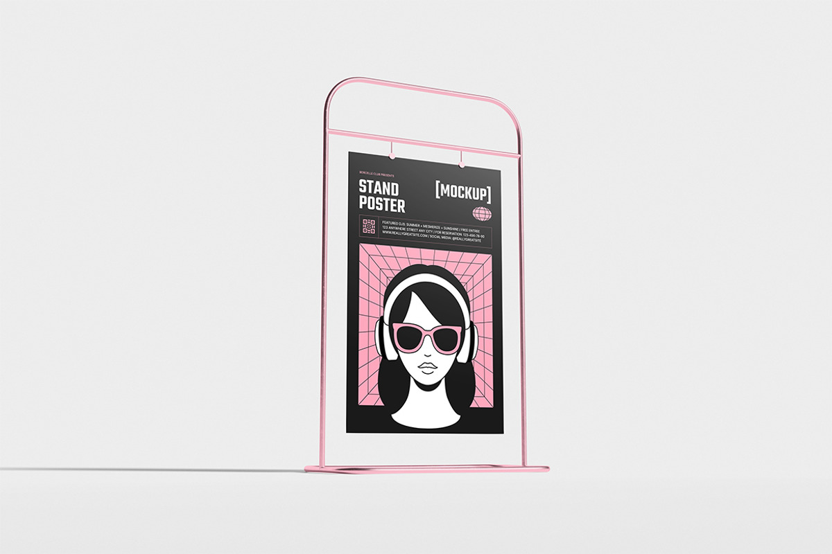 Poster Stand Mockup, an Advertising Mockup by HanaSaka_Studio (Photo 4 of 5)