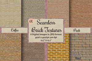 Seamless Coffee Color Brick Textures, a Texture Graphic by Arthitecture Home