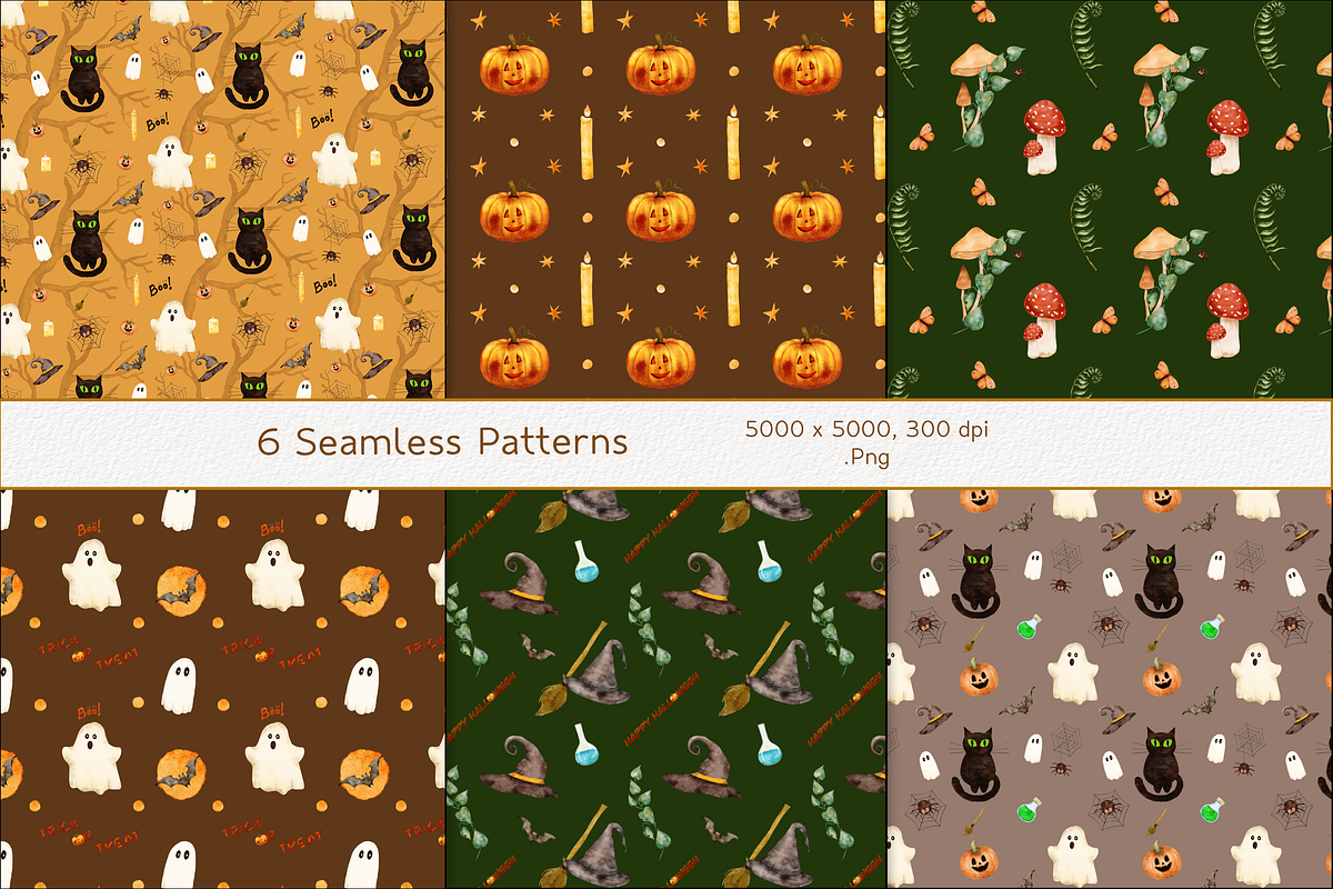 Halloween Party clipart set, a Seasonal Illustration by Aurella Art (Photo 9 of 12)