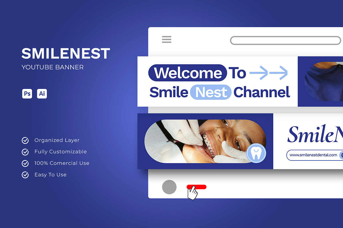 SmileNest Dental - Youtube Banner