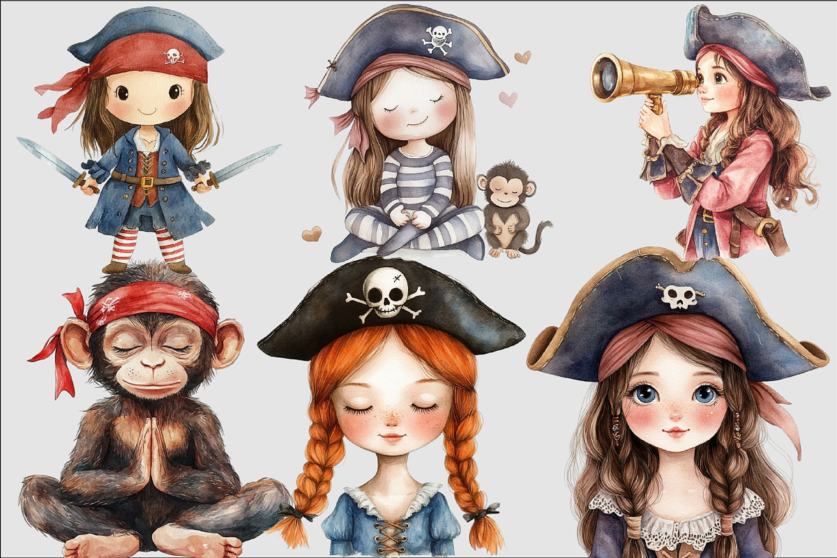 Pirate Clipart Set, an Illustration by Design Market (Photo 5 of 5)