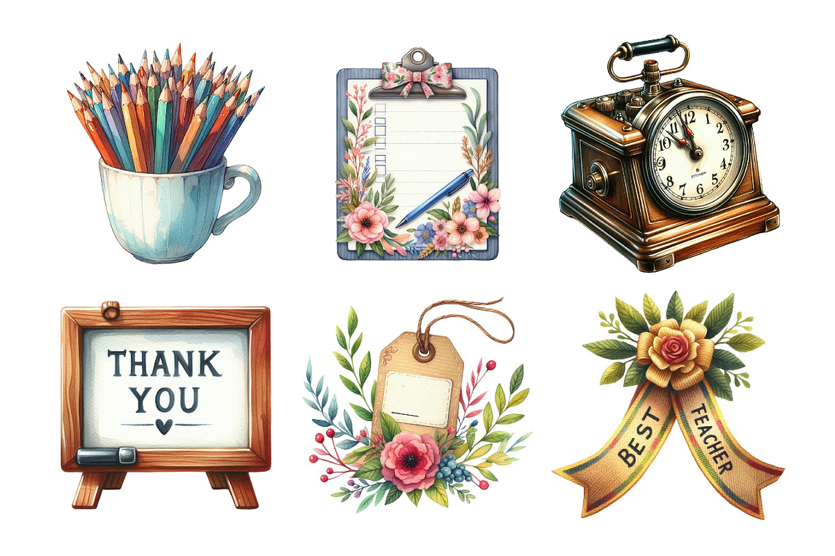Watercolor Teacher Clipart, an Illustration by Daily.Designs (Photo 4 of 5)