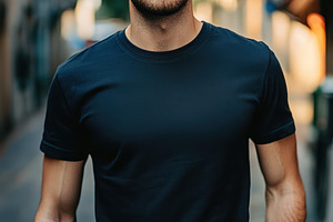 Closeup of a handsome man in a black, a Photo by Pavel_design