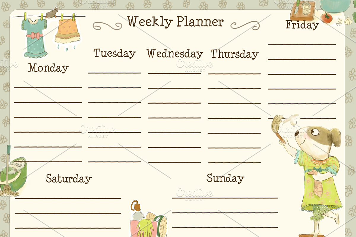Household Chores- Clipart & Planner, a Decorative Illustration by Paper Doll Pets (Photo 3 of 6)