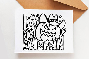 Halloween Pumpkin Cowboy Howdy SVG