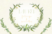 Laurel foliage wreaths. Watercolor., a Texture Illustration by LABFcreations (Thumbnail 2 of 5)