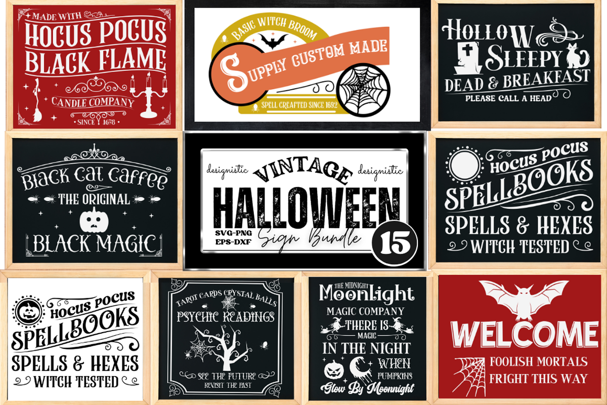 Farmhouse Halloween Sign SVG Bundle, an Object Graphic by Design's Dark (Photo 5 of 9)