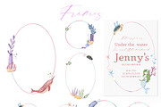 Ocean clipart & digital paper, a Decorative Illustration by Yelloo Fish (Thumbnail 10 of 19)