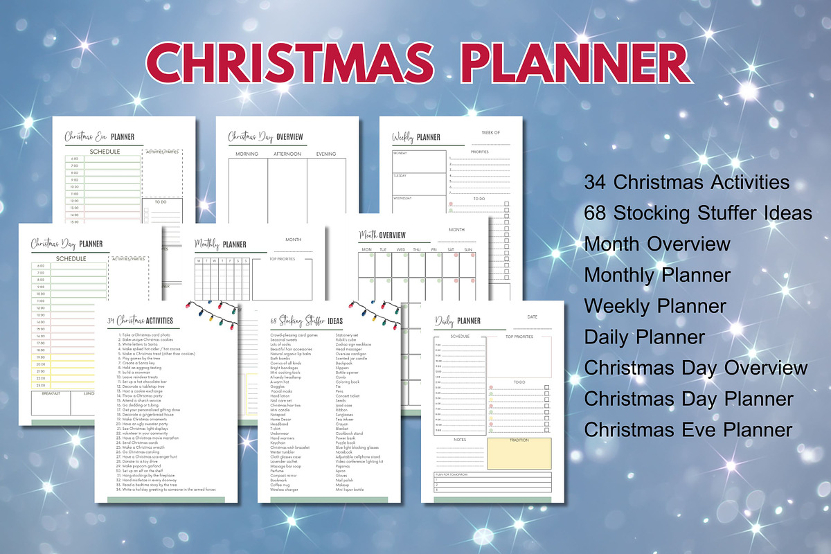 Editable Christmas Planner - Canva preview 2