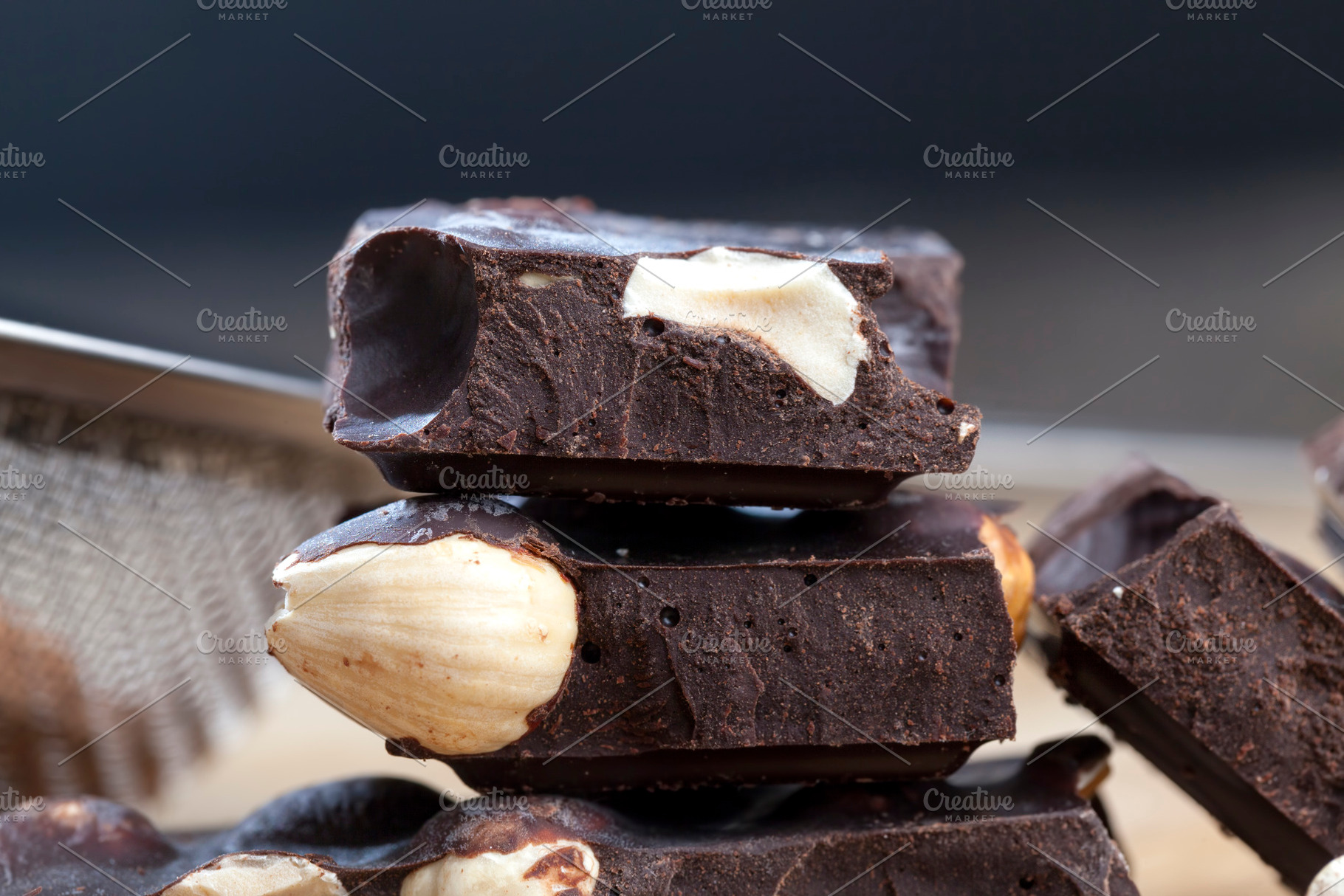 divided into parts chocolate bar, a Background Photo by MyPhotos