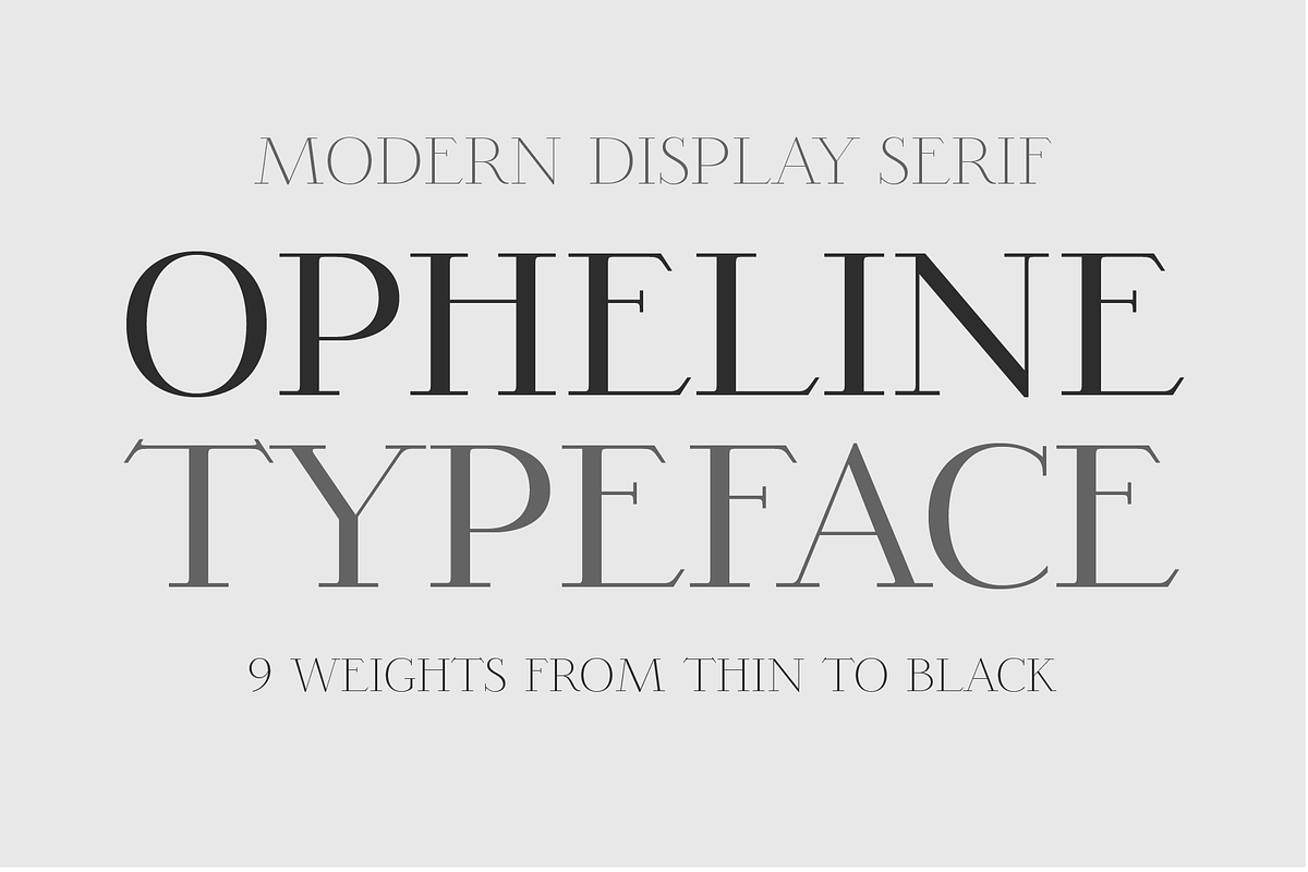 Opheline - 9 Fonts, a Serif Font by Nasir Udin (Photo 1 of 13)