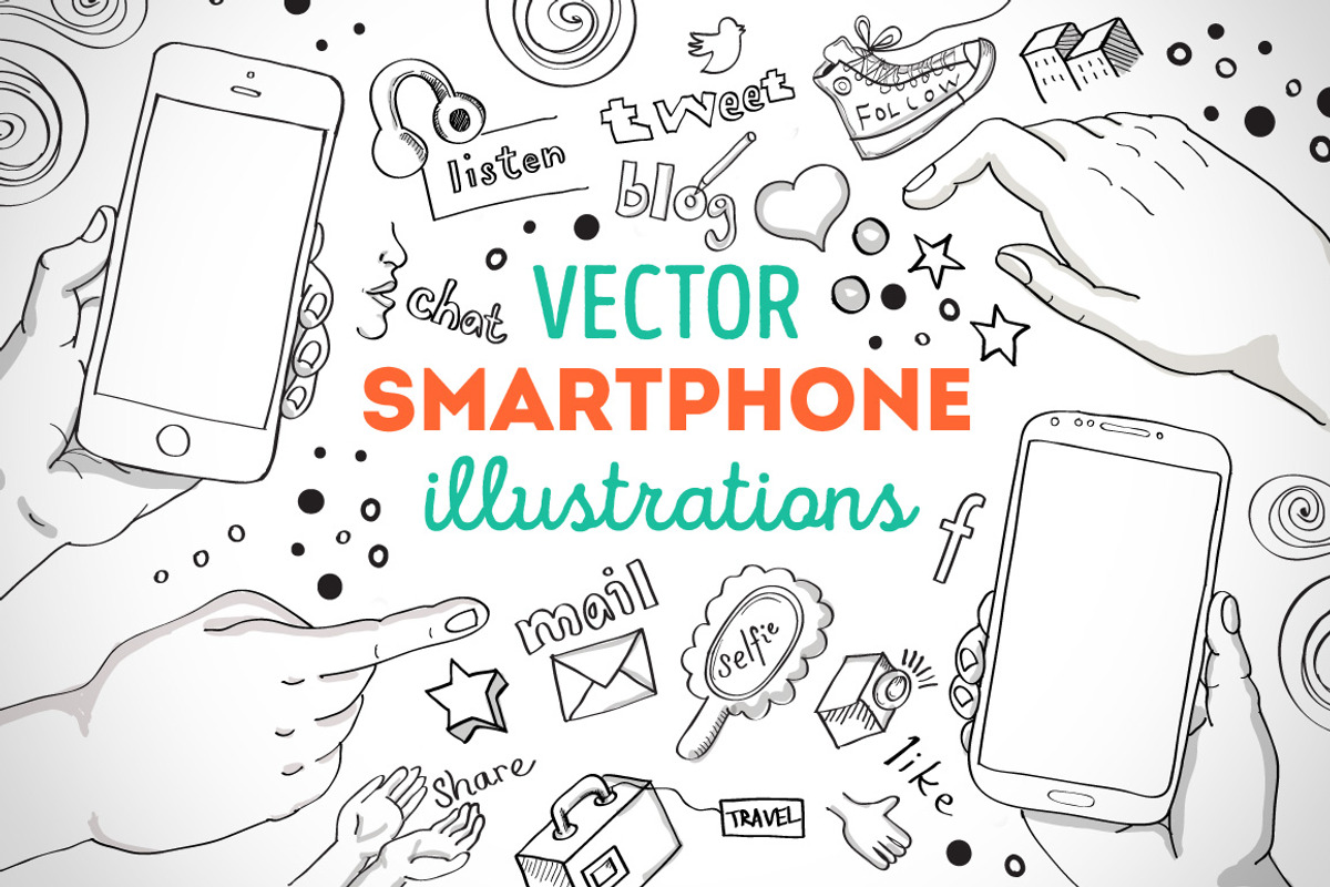 Smartphone Illustrations, a Decorative Illustration by graphicsoup (Photo 1 of 3)