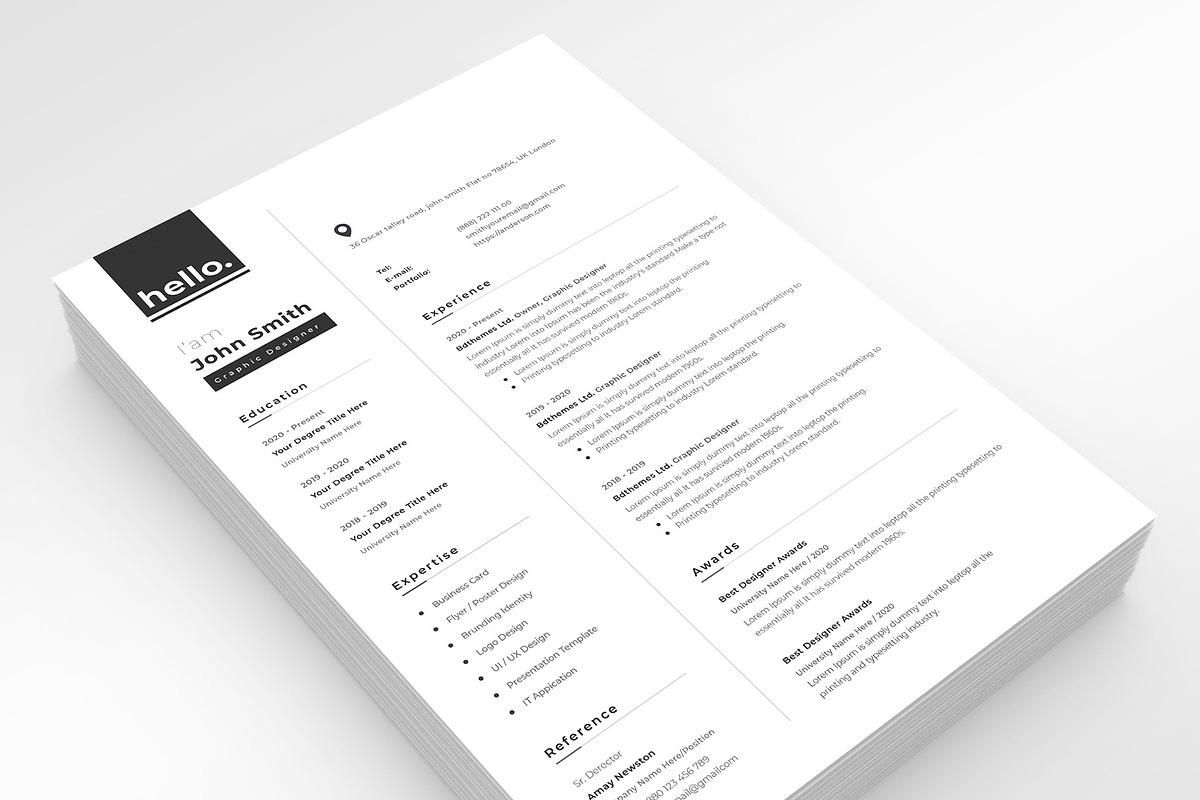 Clean Resume Template, a Resume Template by PicoartBd