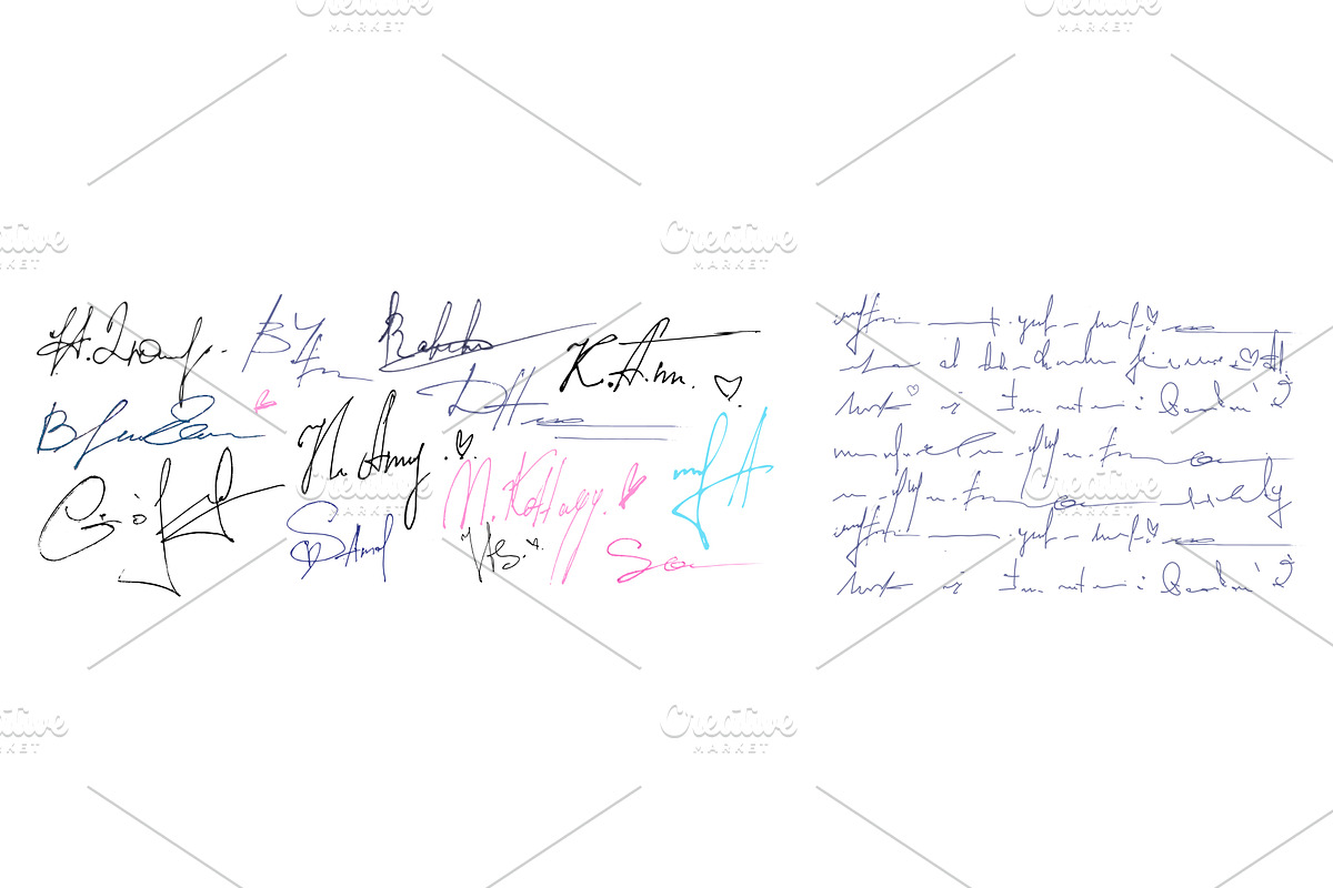 Handwritten fake signatures isolated, an Object Illustration by art PVP - market