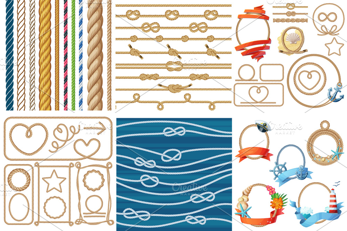 Vector various ropes set, a Decorative Illustration by Ann-zabella