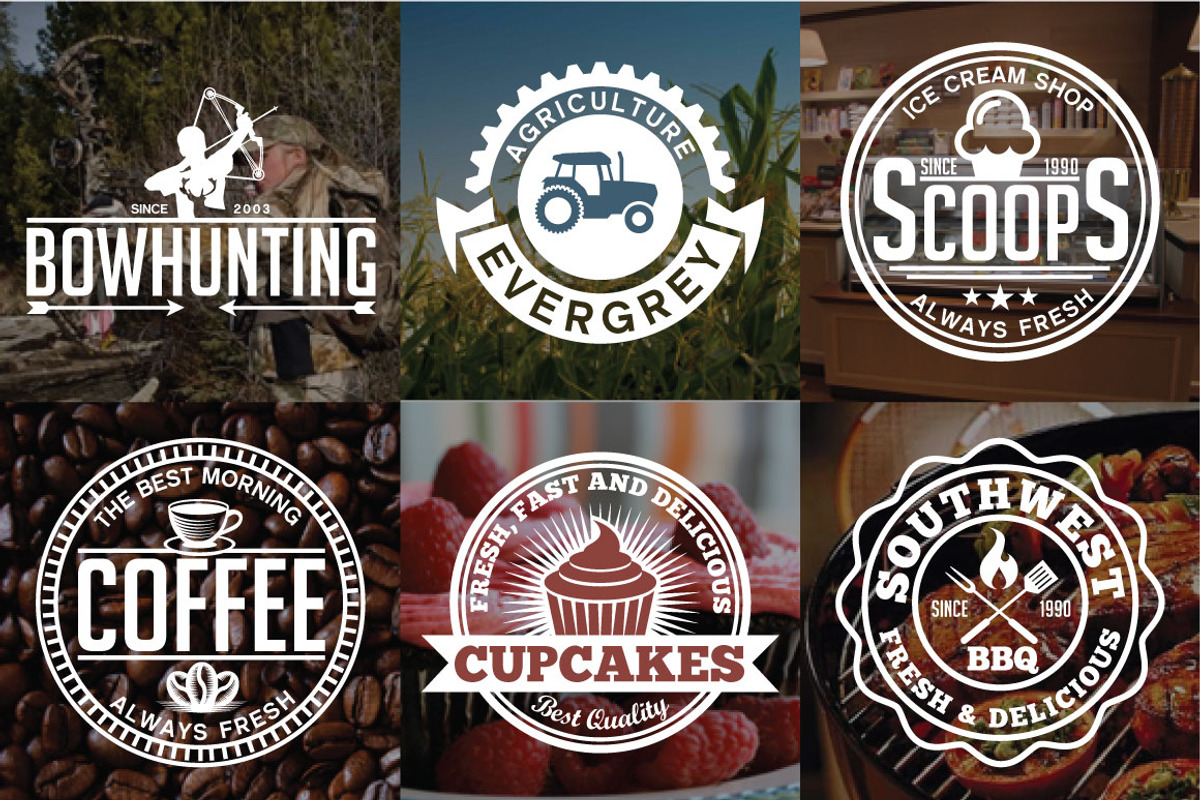 60 Vintage Badges and Logos Bundle, a Branding & Logo Template by shazi (Photo 10 of 21)
