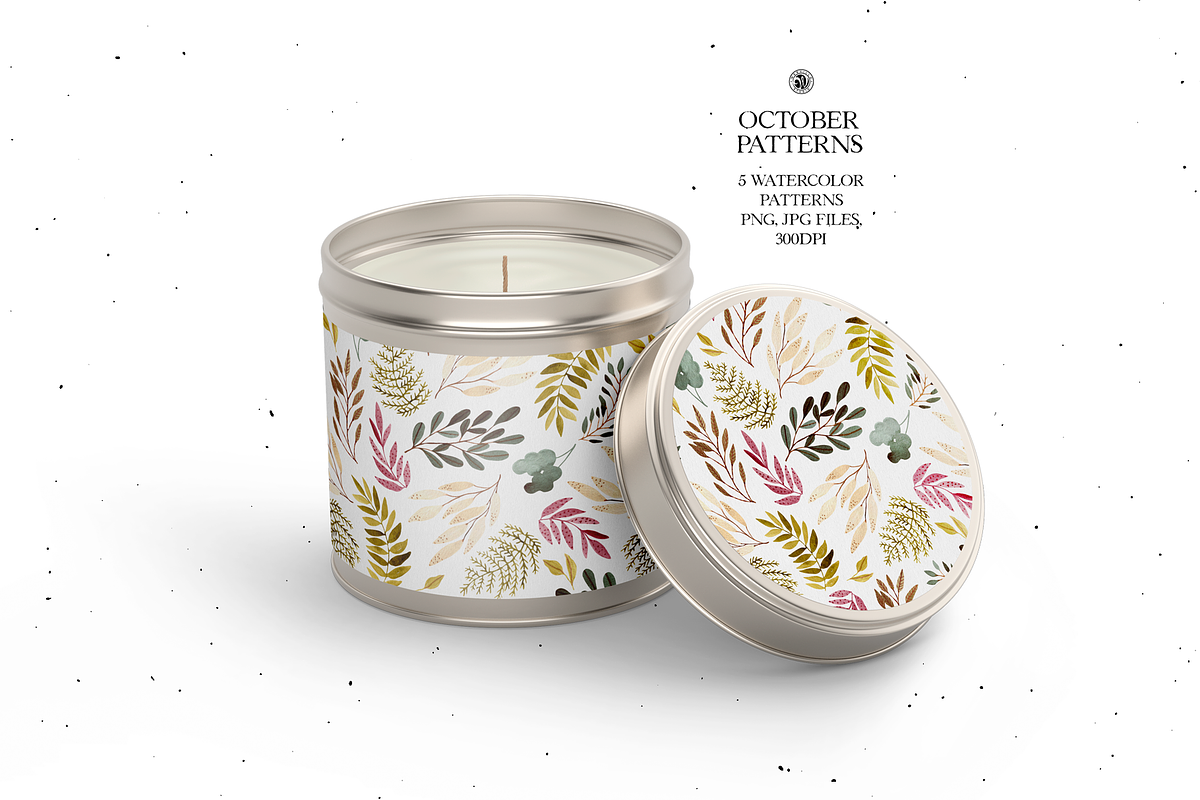 October Watercolor Patterns Set, a Pattern Graphic by Webvilla Studio (Photo 10 of 10)