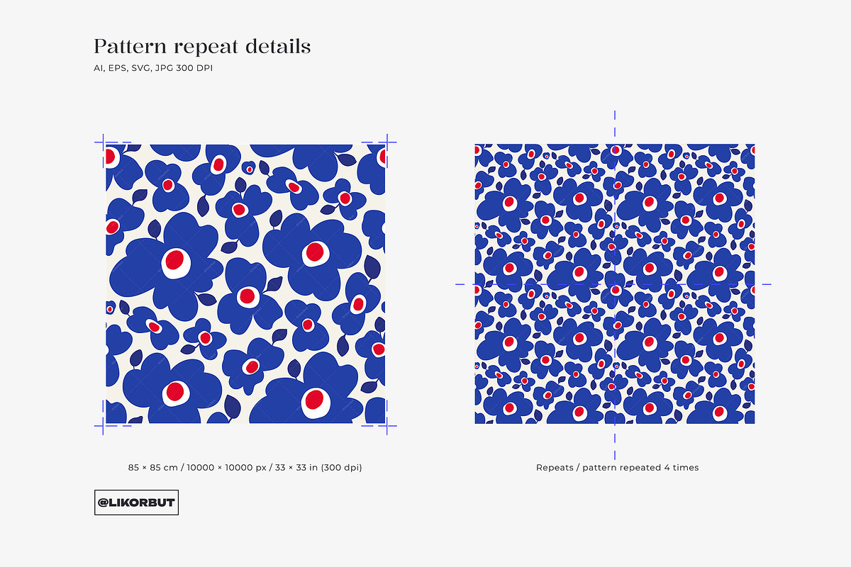 Bold Modern Abstract Floral Pattern, a Pattern Graphic by likorbut (Photo 4 of 11)