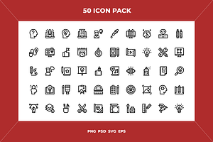 Creativity icons, an Outline Icon by Wencory